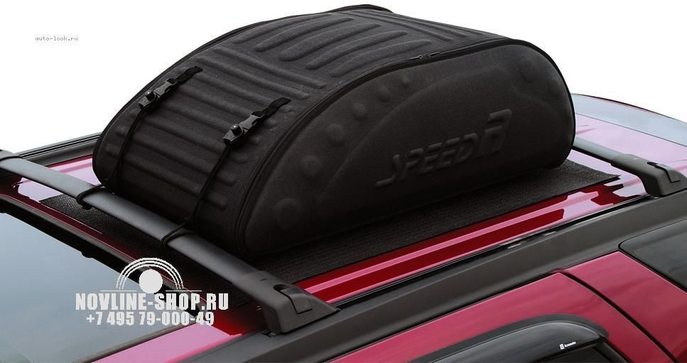 Бокс-сумка мягкая на крышу автомобиля - размер М (225 литров 110x70x35см) черная